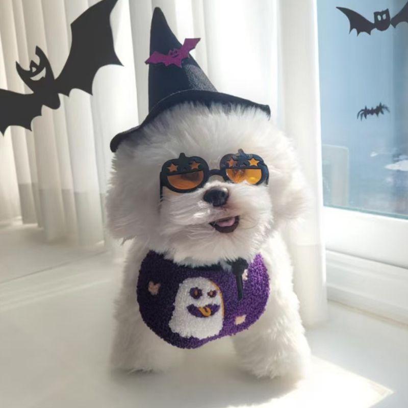 Product Introduction of Khăn Nước Két Cho Thú Cưng, Trang Phục Halloween, Đạo Cụ Halloween, Cà Vạt Co Giãn, Thích Hợp Cho Chó Và Mèo, Khăn Quàng cổ Bí Ngô, Thêu Hoạt Hình Ma Quái, Sản Phẩm khăn  tam 7