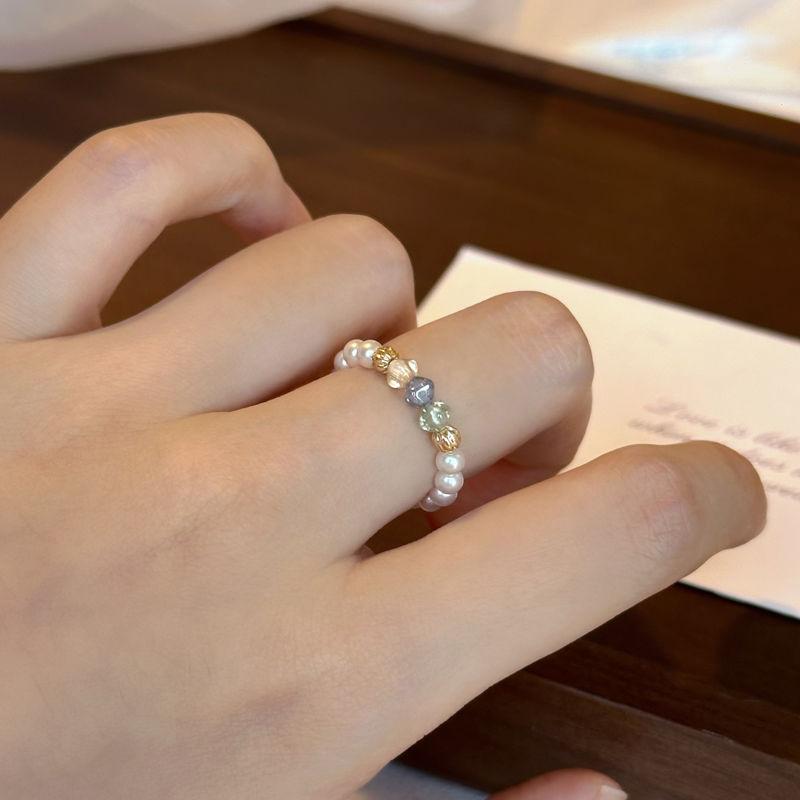 【nhẫn mân côi】Nhẫn Hạt May Mắn, Hạt Séc Đầy Màu Sắc, S925, Nhẫn Thời Trang Dễ Phối Đồ Cá Tính Cao Cấp Giá Cả Phải Chăng, Nhẫn Hạt Cao Cấp, Nhẫn, Nhẫn May Mắn, Nhẫn 0