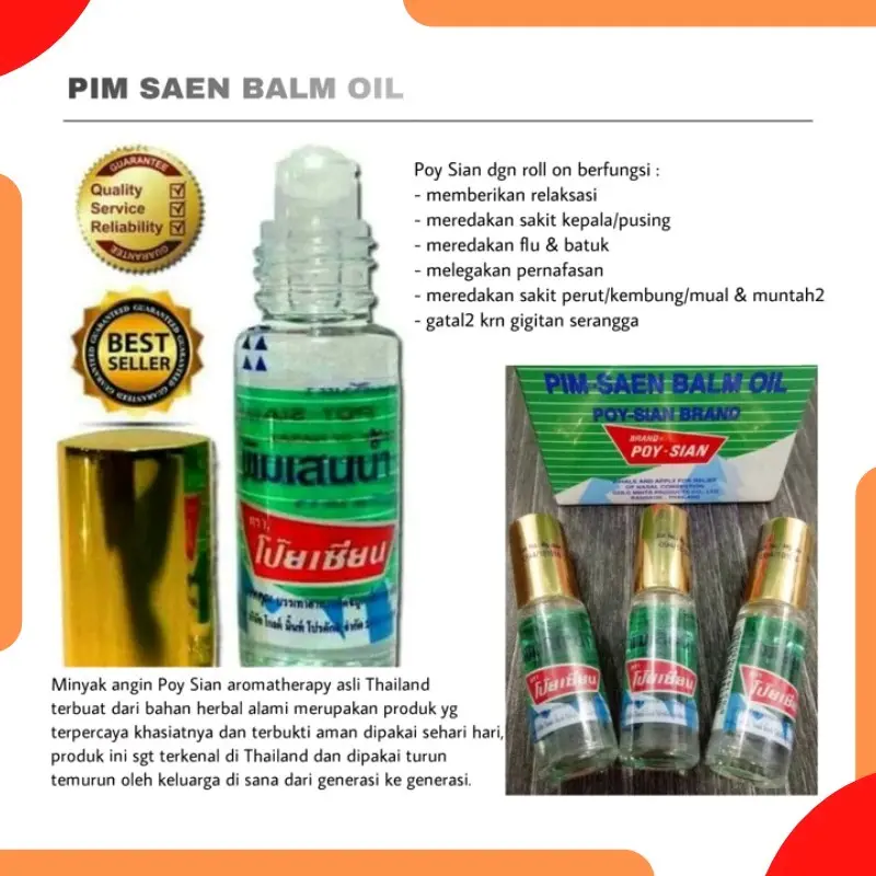 Pim Saen Balm Oil Minyak Angin Thailand Original 5CC 0