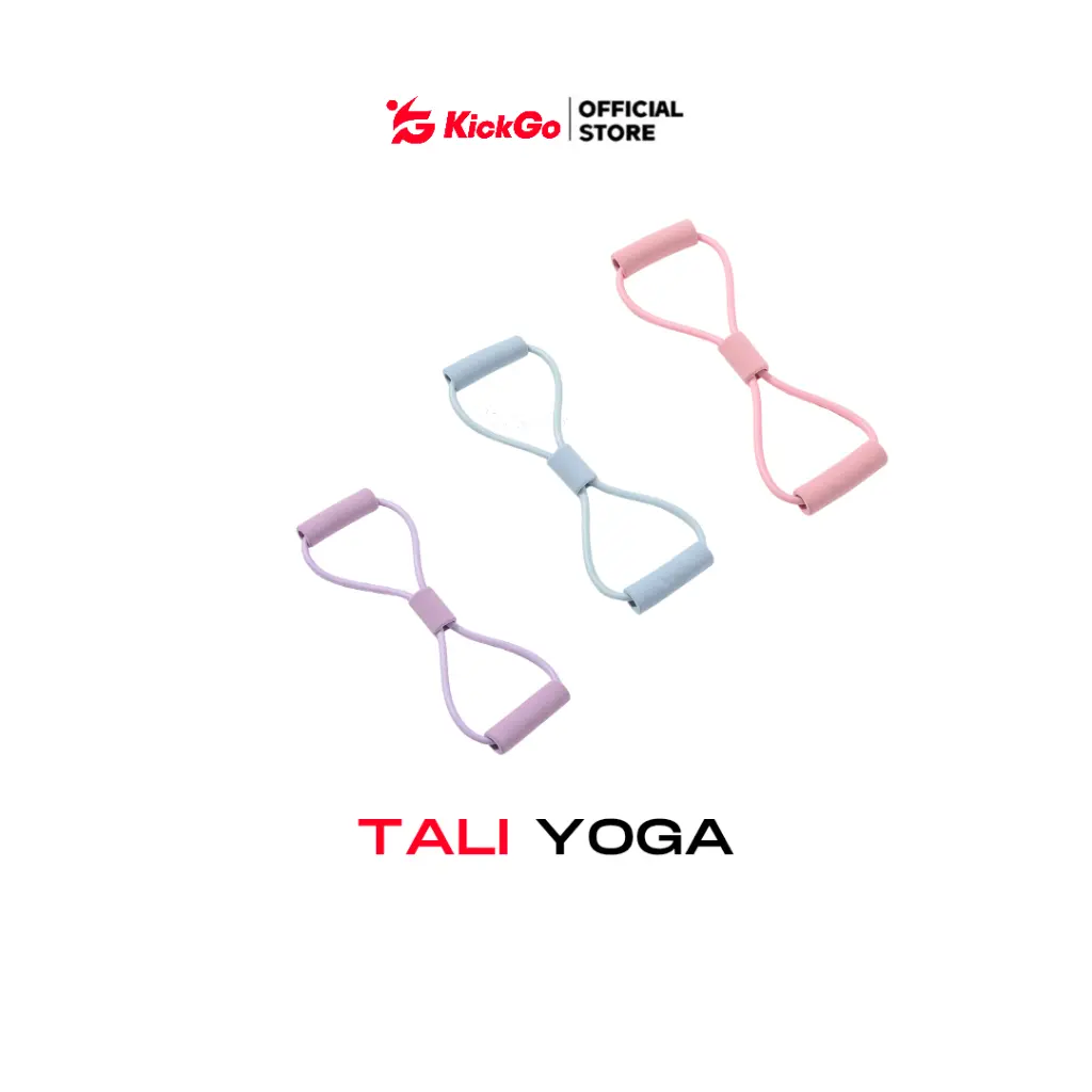 KickGo Tali Yoga Strectching Resistance Olahraga Karet Elastis Rope 8 Toning Stretch Fitness Gym