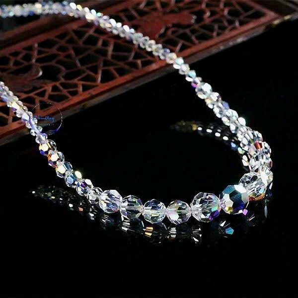 Vòng cổ Pha lê Swa Áo cao cấp mặt hạt tròn sáng lung linh 0