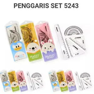Penggaris Tebal Set 4 in 1 Fancy penggaris busur