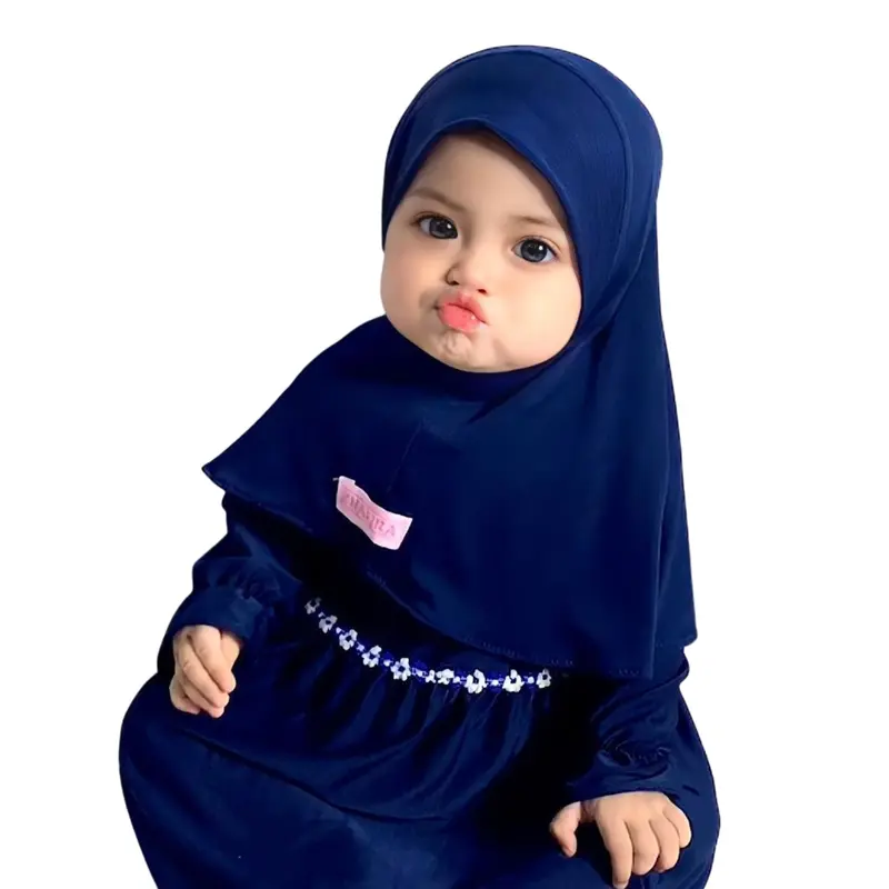 Baju Gamis Bayi Muslim Aira 0-12bln Renda Bunga melati bahan Nyaman Lembut Cantik 7