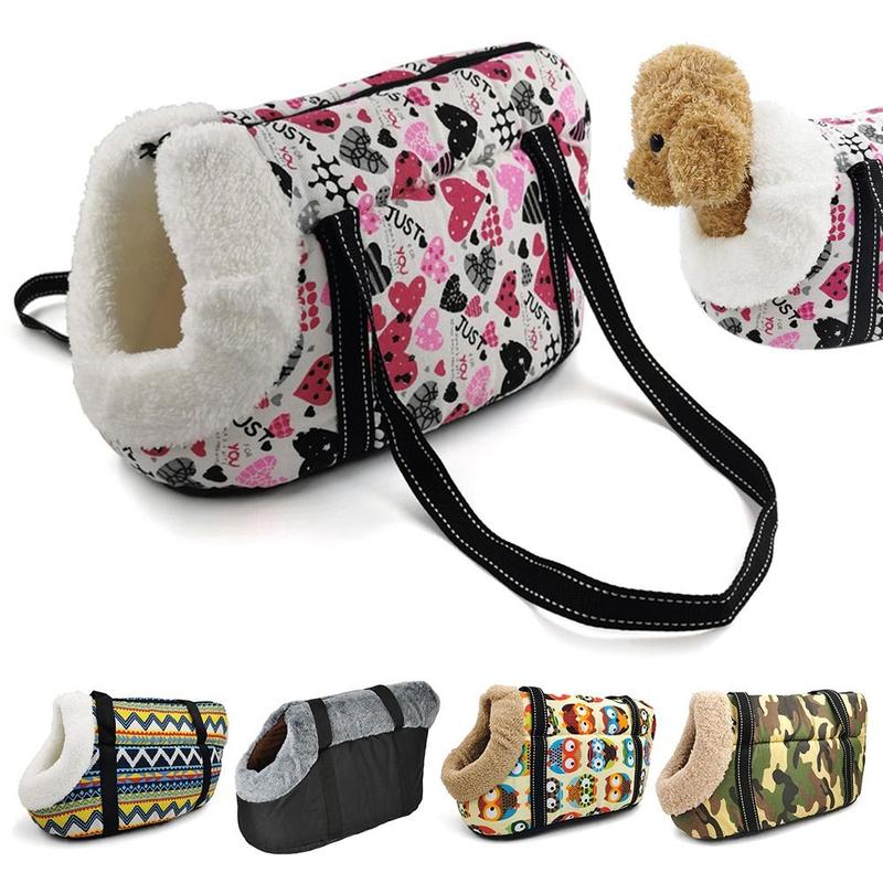 thfeng Winter Camouflage Sling Backpack Handbag Comfort Tote Shoulder Pet Carrier Bag Dog Warm Fleece Handbag Puppy Cat Dog Bags Outdoor Hiking Travel 1