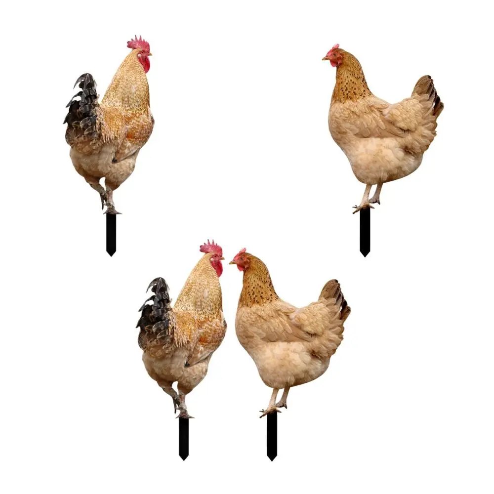 Chicken Animal Statue Stakes Acrylic Chicken Sculpture for Yard Decor Home