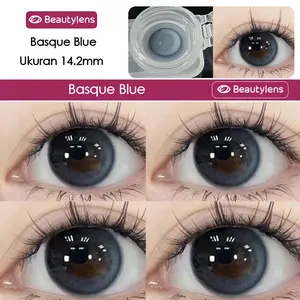 Beautylens Softlens Basque Ice Blue 14.2MM Non-Medis Harian 2 Pcs AKL Softlens Cantik Natural Eye Color Biru Soflen
