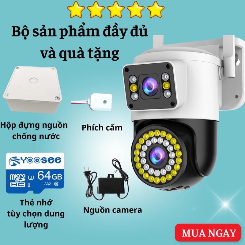 Product Introduction of camera yoosee 2 mắt ngoài trời quay quét 360 độ hỗ trợ đàm thoại hai chiếu chống nước IP67 camera hai mắt yoosee có màu vào ban đêm 1