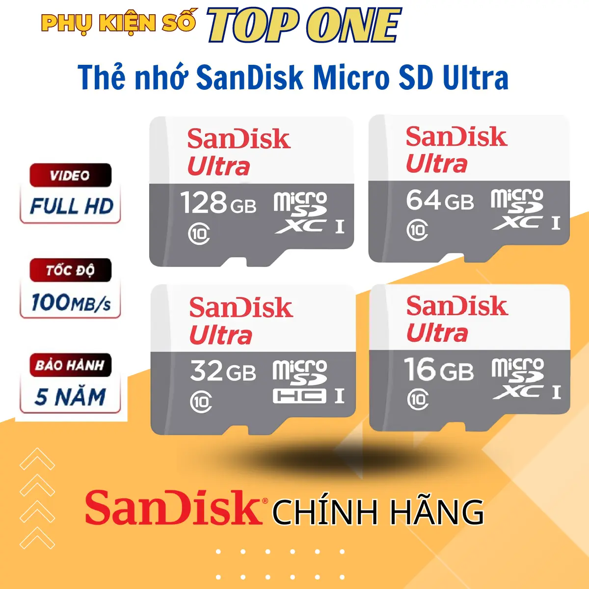 Thẻ nhớ sandisk 256GB /128Gb/64GB/32GB dùng điện thoại, máy ảnh - Thẻ nhớ tốc độ cao Class 10 Ultra  667x 120MB/s -BH 5 năm