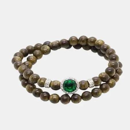 Vòng Tay Trầm Hương 2 Vòng Tay Mix Charm Pandora Cho Nữ (54 Hạt)