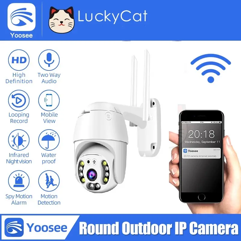 COD Yoosee Round Type Outdoor IP Camera PTZ Wireless Waterproof IR HD Night Vision Smart Alarm