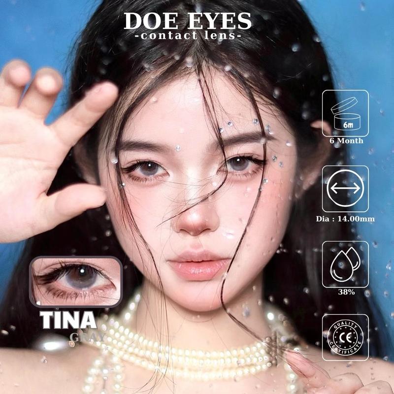 [Tina Gray] có cận đến 7.0 - Lens Kính áp tròng Doe Eyes - 1 CHIẾC lens  - Kính áp tròng cận xám