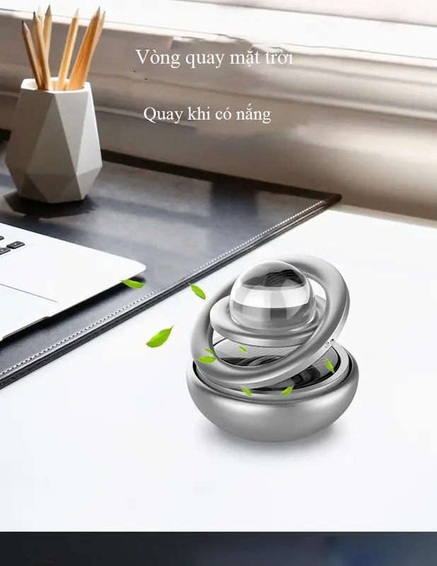Vòng xoay vô cực - Sáp thơm Galaxy kim loại gắn tablo tự quay bằng năng lượng mặt trời Nội Thất 6