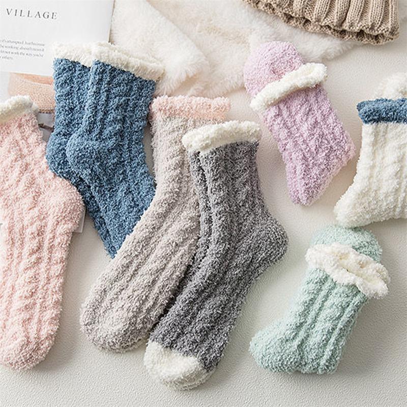 Socks Soft Plush Fluffy Socks Thicken Warm Female Winter Fur - TikTok ...