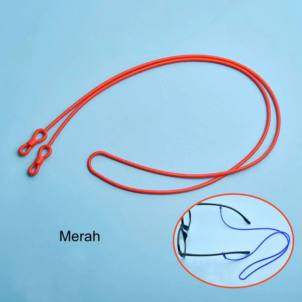 Tali Strap [ Merah ] Earhook Kacamata Pria dan Wanita - Penahan Anti Jatuh - Rubber TL8239