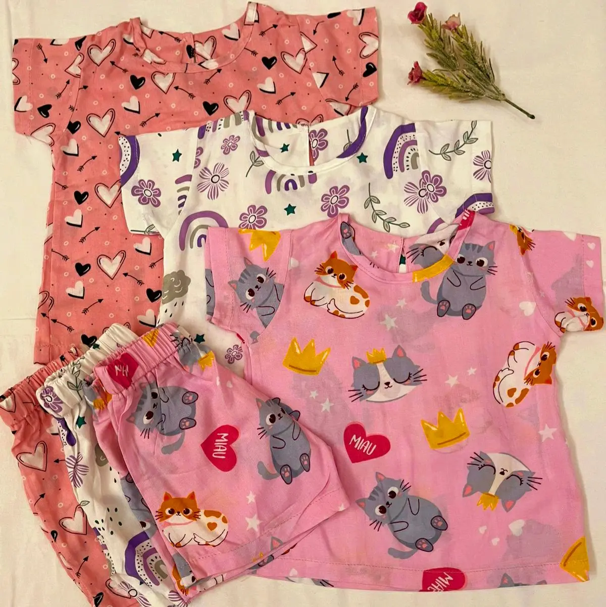 Setelan baju anak perempuan dan laki laki bahan katun rayon premium 1 tahun - 3 tahun