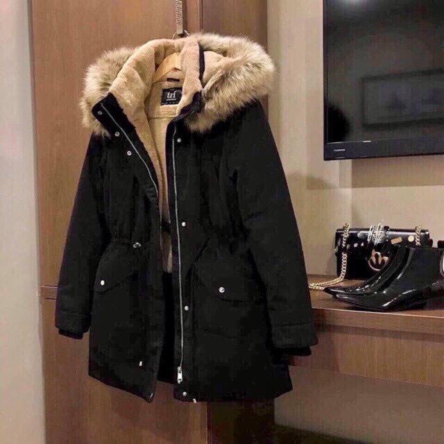 Áo parka áo kaki lót lông rút dây eo siêu đẹp