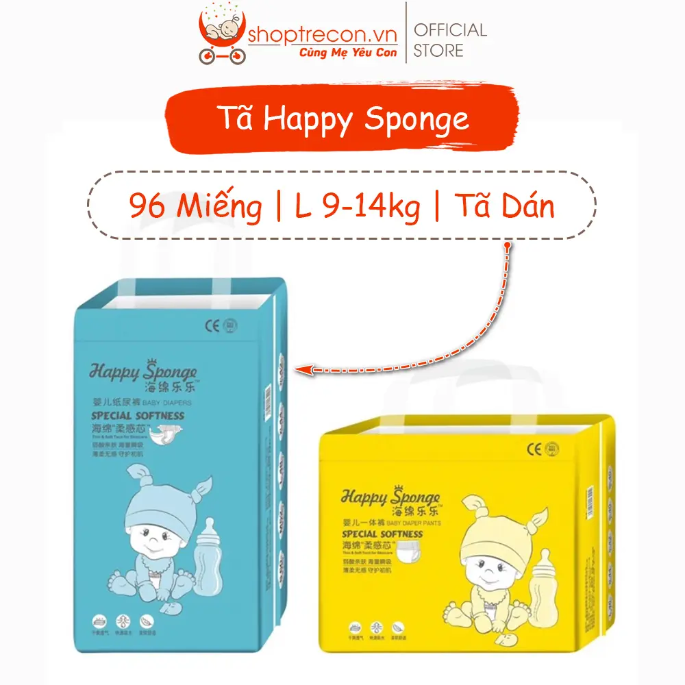 Tã – Bỉm Dán Happy Sponge Đủ Size S-120 M-104 L-96