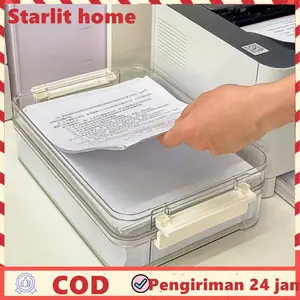 Kotak Penyimpanan Kertas dan Map File Organizer Transparent Paper Box Storage Clear MAPRAJA Document Storage Tempat HVS Tempat Dokumen Estetik Box Acrylic Storage Box Besar Folio A4 Kotak Penyimpanan Dokumen dengan Tutup Serbaguna File Box Tray Transparan