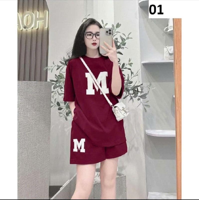 Set Bộ Đồ Nữ Cộc Chữ M Cực Xinh,Bộ Đùi Nữ Chất Đẹp Trẻ trung Cá Tính Chất Đẹp Size 40-75kg 3