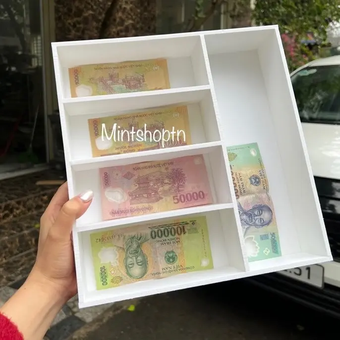 Hộp chia tiền thu ngân 5 ngăn , khay chia tiền , khay đựng đồ đa năng, kệ để ngăn kéo tiện dụng 7