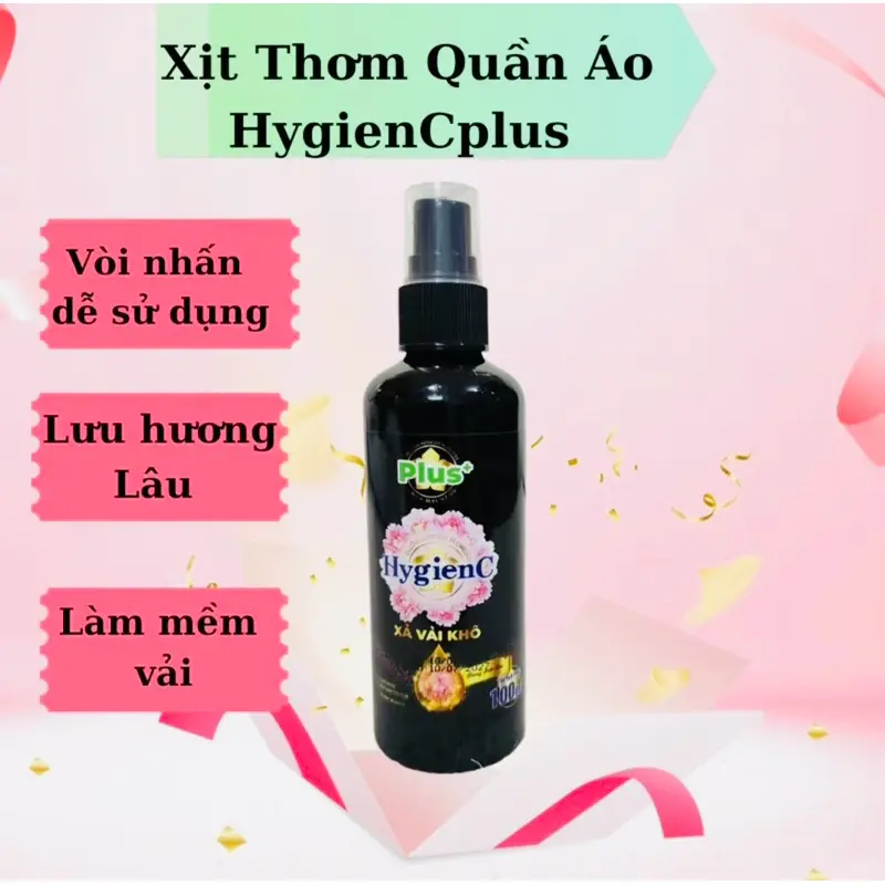 [ COMBO 5 TẶNG 1 ] Chai Xịt Xả Vải Khô HygienC Plus 100ml/Chai Lưu Giữ Hương Thơm Bền Lâu Trên Quần Áo 5