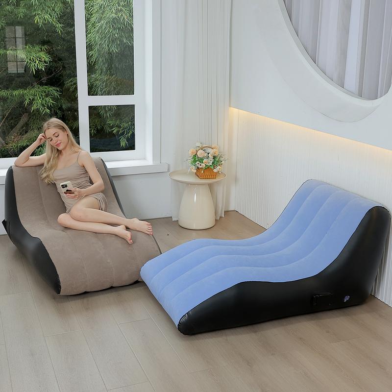 Product Introduction of Lazy Inflatable Sofa Foldable Recliner Outdoor Sofa with Footrest Combination Lazy Sofa Flocked Sofa 8