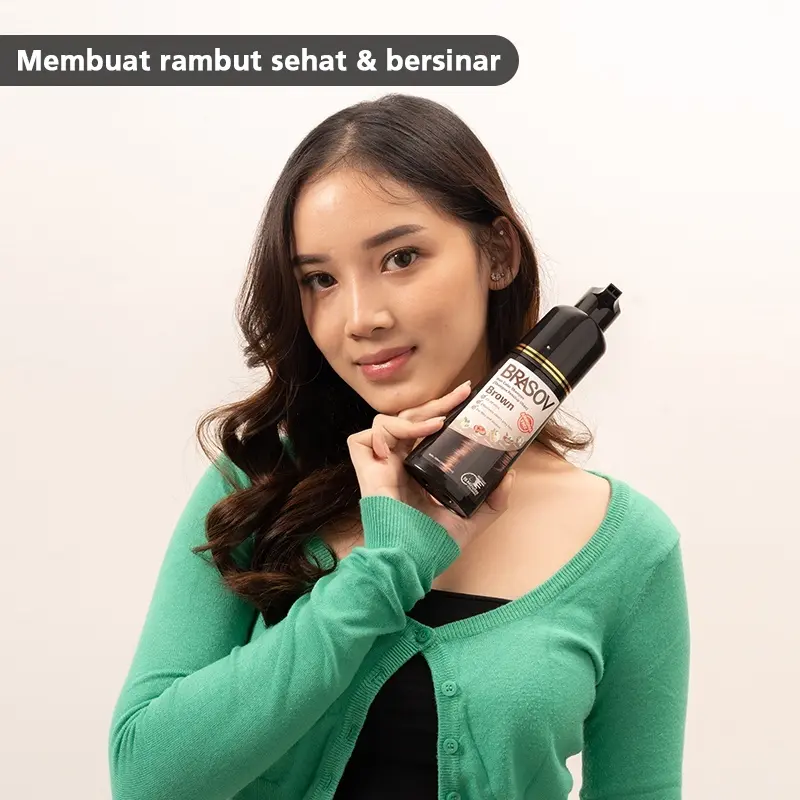 BRASOV Shampoo Pewarna Rambut 200 ML Ammonia Free Hair Color Shampoo Penutup Uban BPOM 3