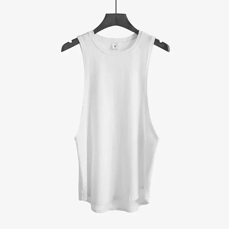 Blank Running Vests Mens Gym Clothing Bodybuilding Stringer Tank Tops Summer Cotton Cut Off Fitness Muscle Guys Sleeveless Shirt 8