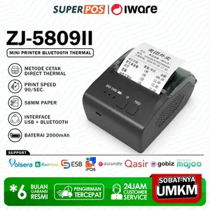Mini Printer Thermal Bluetooth Kasir 58mm ware ZJ5809II