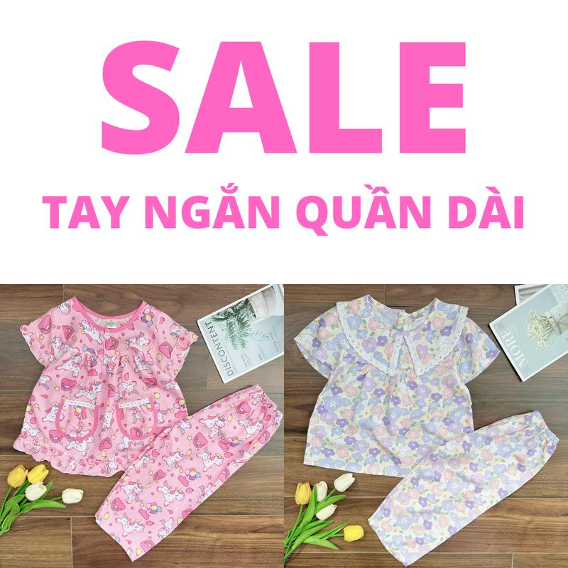 SALE LẺ SIZE TAY NGẮN QUẦN DÀI KHÔNG ĐỔI TRẢ đồ tole lanh cho bé gái 10kg-35kg mặc nhà chất liệu Tole 2 da loại 1 mềm mát MinMin Baby KHÔNG ĐỔI TRẢ
