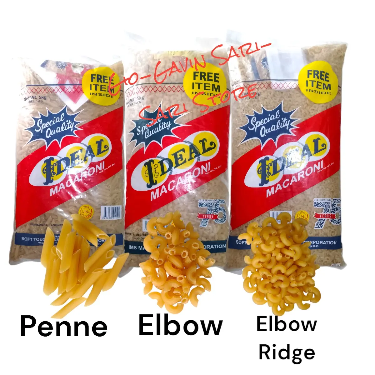 Elbow Ridge Ideal Macaroni Pasta 5KG (Penne, Elbow, Elbow Ridge) - Contains Wheat ...