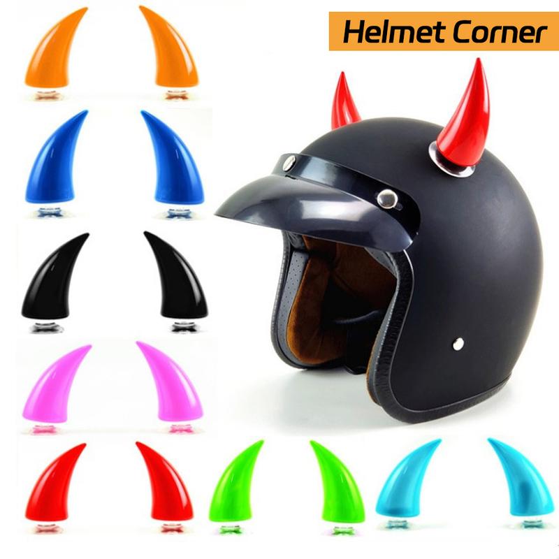 2Pcs Rubber Motorcycle Helmet Corner Horn Decoration Accessories with Suction Cup Soft Horn Headwear #469731 0