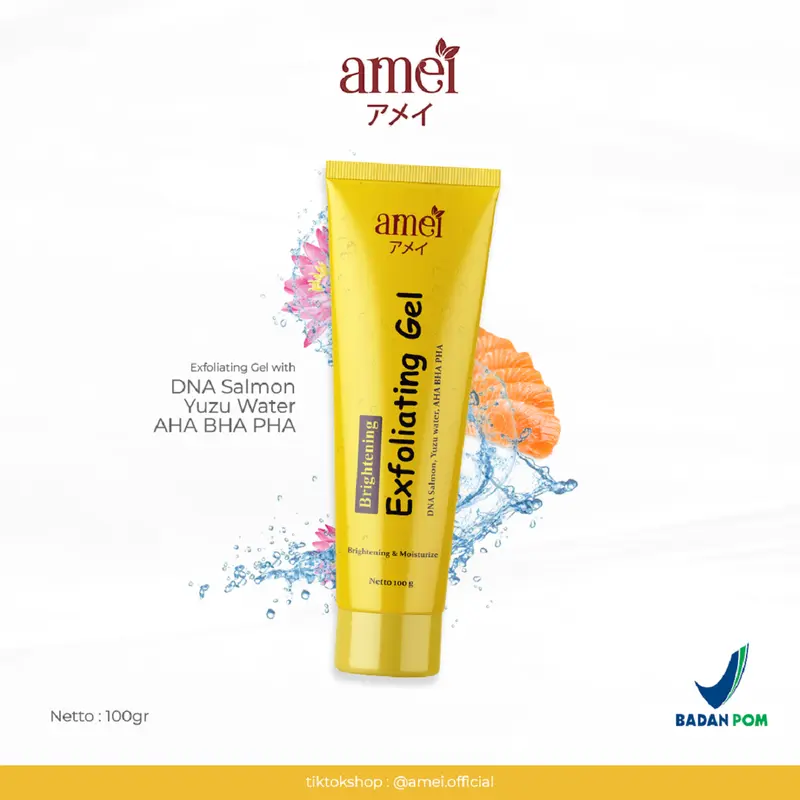 Amei Exfoliating Gel Dna Salmon Memudarkan Flek Hitam Di Wajah Pemutih Wajah Dan Mengangkat Sel Kulit Mati kotoran mencerahkan 0