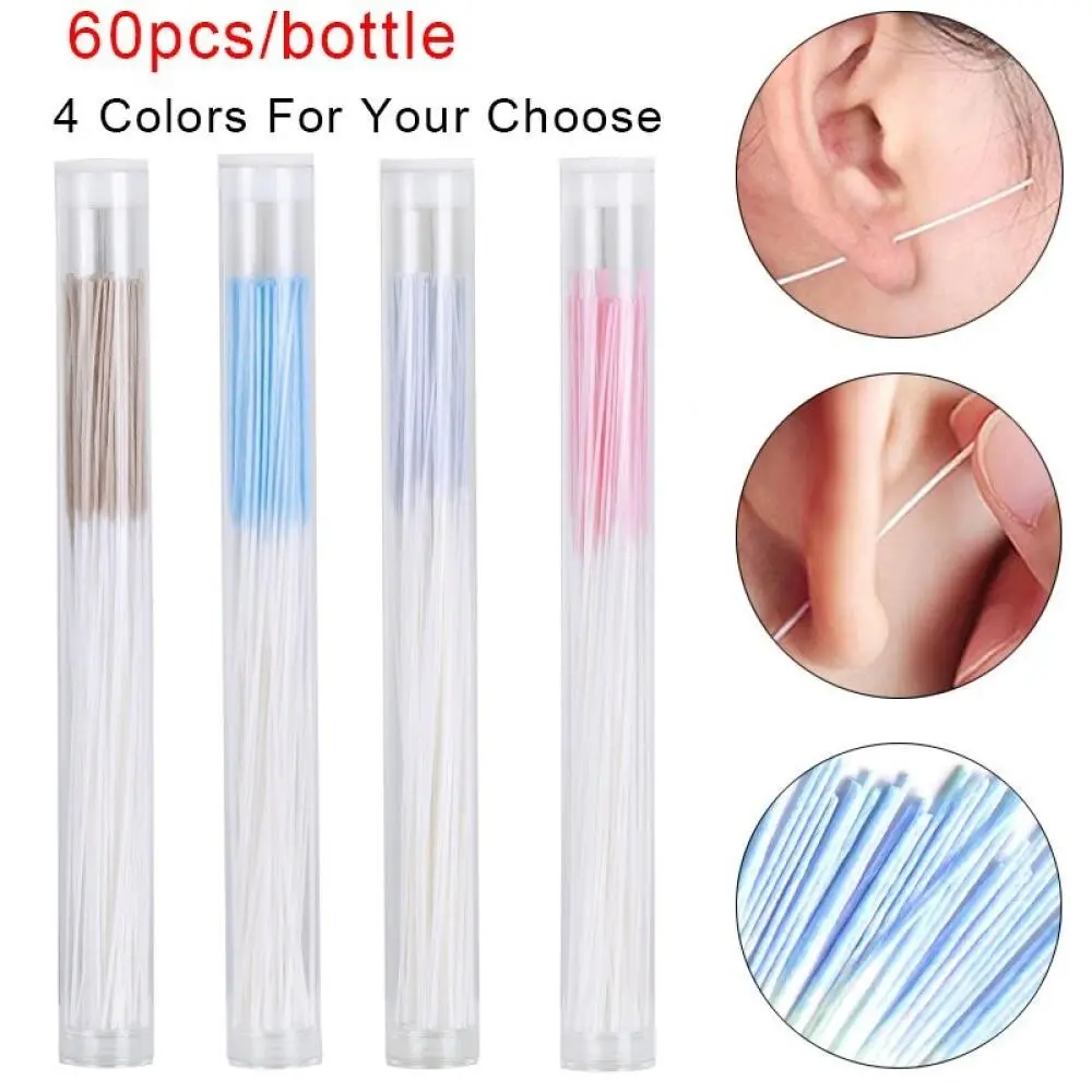60Pcs Pierced Ear Cleaning Set Herb Solution Paper Floss Ear Hole Aftercare Tools Kit Disposable Earrings Hole Cleaner
