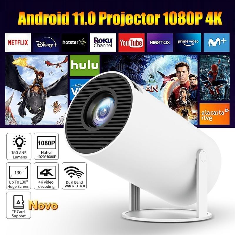 Projetor HY300 Original Portátil Smart Android 11 4K Ultra HD HDMI Wifi Bluetooth Alto Falante Embutido