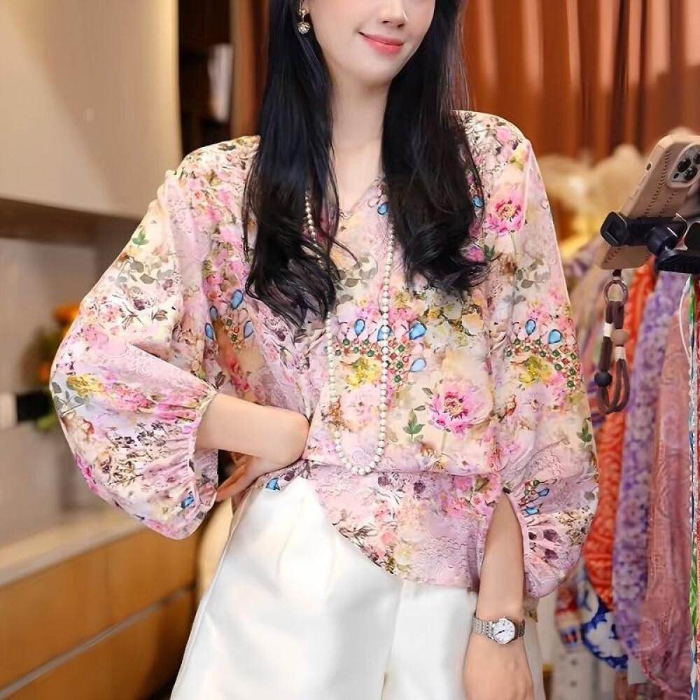 FADFAD kemeja cetak temperamen gaya baru wanita atasan elegan