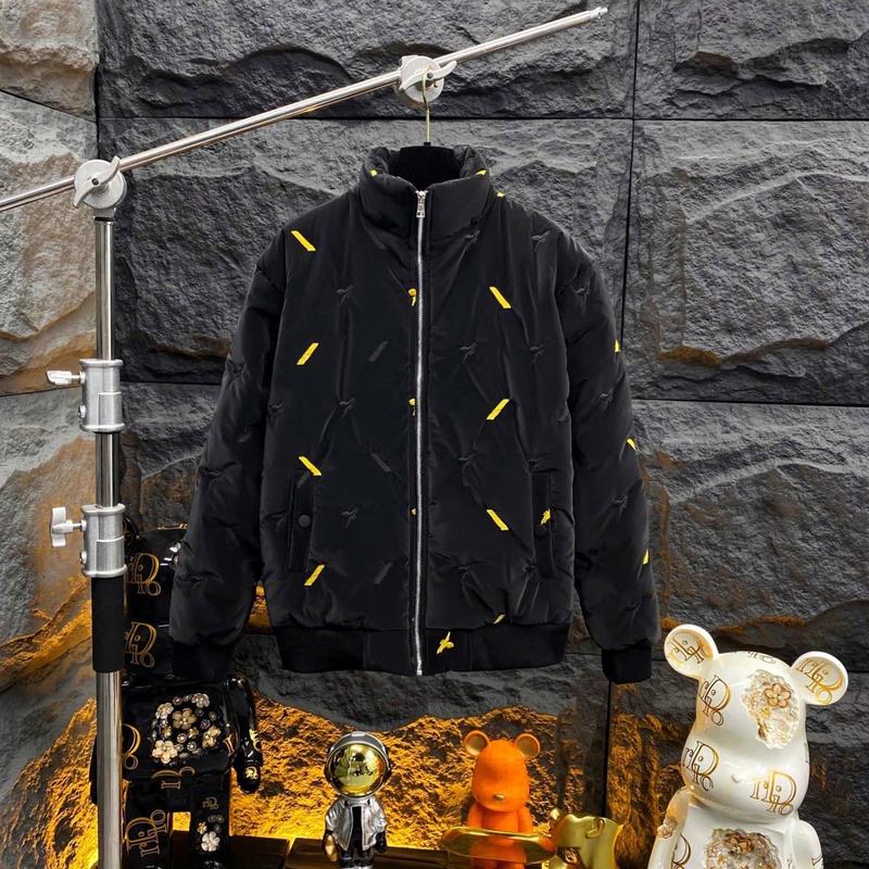 Áo khoác phao cổ cao Củ Chi trần bông 3 lớp dày dặn, hoạ tiết thêu chuồn chuồn cao cấp, chất gió nhung loại đẹp, khoá khắc chữ lên form chuẩn Menswear Jacket