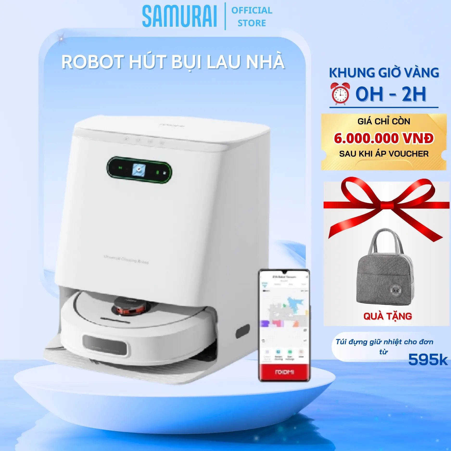 Robot hút bụi lau nhà Roidmi EVA