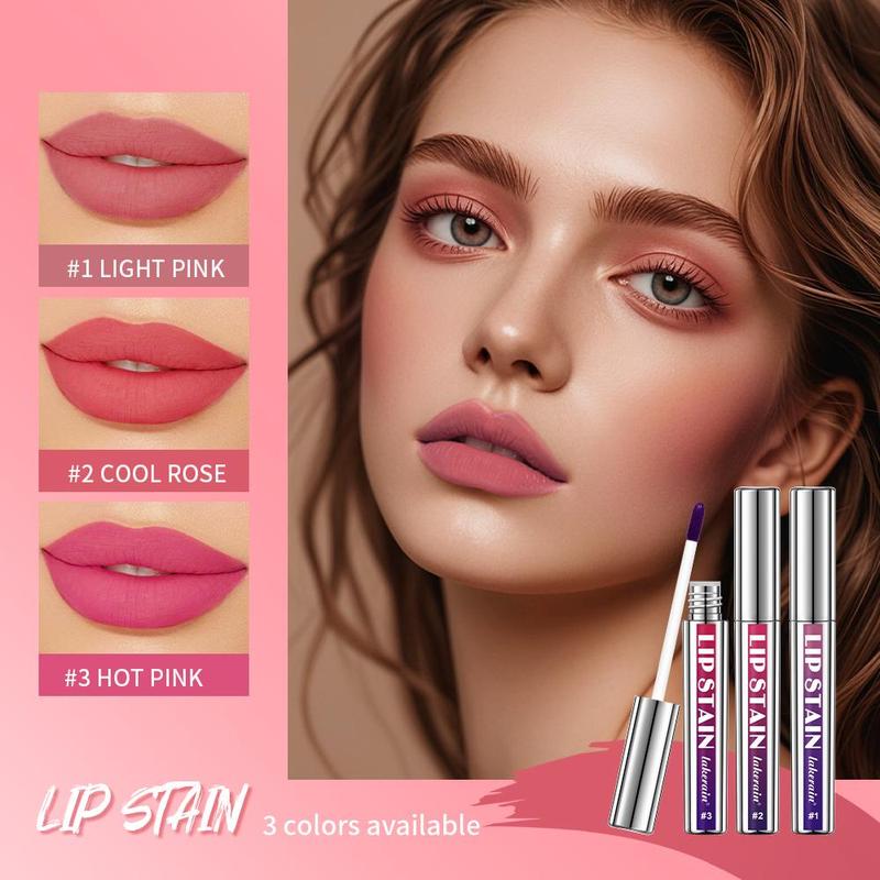 Long-lasting Lip Stain, 3 Counts/set Waterproof Peel-off Lip Gloss, Smooth and Hydrating for Easy Application, Suitable for All Skin Tones, Makeup 6