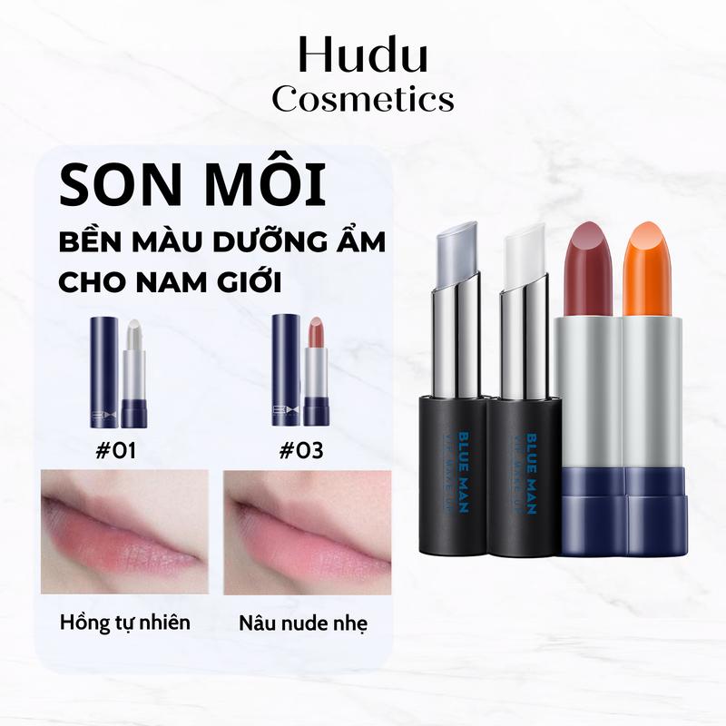 Son Dưỡng Môi Nam - Son Môi Bền Màu Dưỡng Ẩm Cho Nam Giới BlueMan - Hudu Cosmetics Mỹ Phẩm Trang Điểm