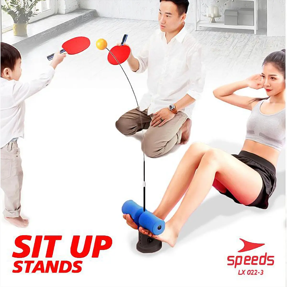 SPEEDS Sit Up Stand + Alat Pingpong Holder Penahan Pegangan Olahraga Fitness Yoga Gym 022-3