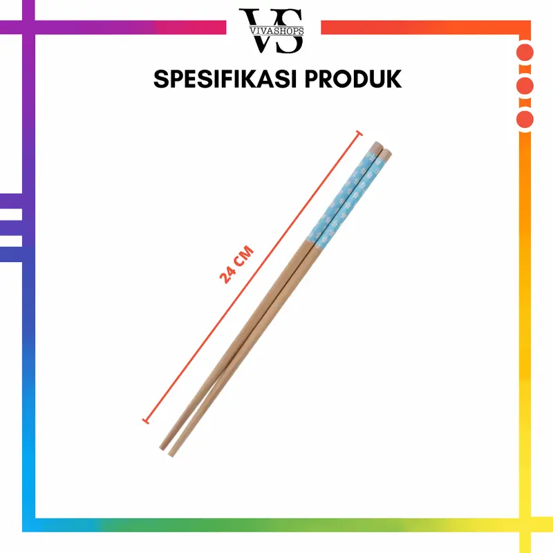 Sumpit Bambu Warna per pasang / Set Alat Makan Mie / SUMPIT Bamboo 24cm isi sepasang - SUMPIT MIE - SUMPIT WARNA / Sumpit bambu panjang 24cm / Sumpit Makan Bambu Set Chopstick Sepasang Sumpit Mie Korea Tahan Lama Lentur 2