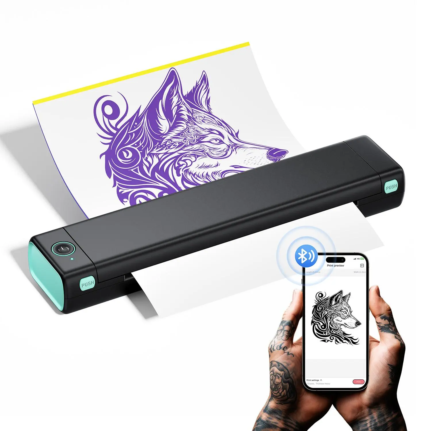 Phomemo M08F Wireless Tattoo Transfer Stencil Printer, [Tattoo Paper Needs to be Purchased Separately], Thermal Tattoo Machine, Tattoo Printer Kit