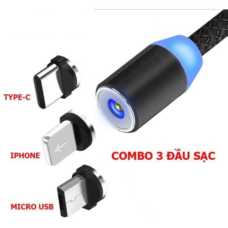 HCM CÁP SẠC 3 ĐẦU TỪ HÍT NAM CHÂM dành cho iP ANDROID DÂY DÙ CAO CẤP CHỐNG GẬP CHỐNG RỐI BẢO HÀNH 6 THÁNG MYSTORE247 Phụ Kiện Phone