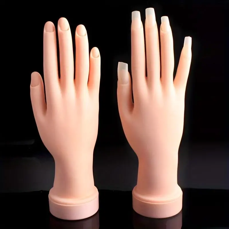 Nail Art Activities Fake Hand Exercises, 1 Count Bendable Positionable Fake Hand Model, Right Hand Nail Exercises, Flexible Bendable Nail Nail Training Tools, Valentine's Day Gift