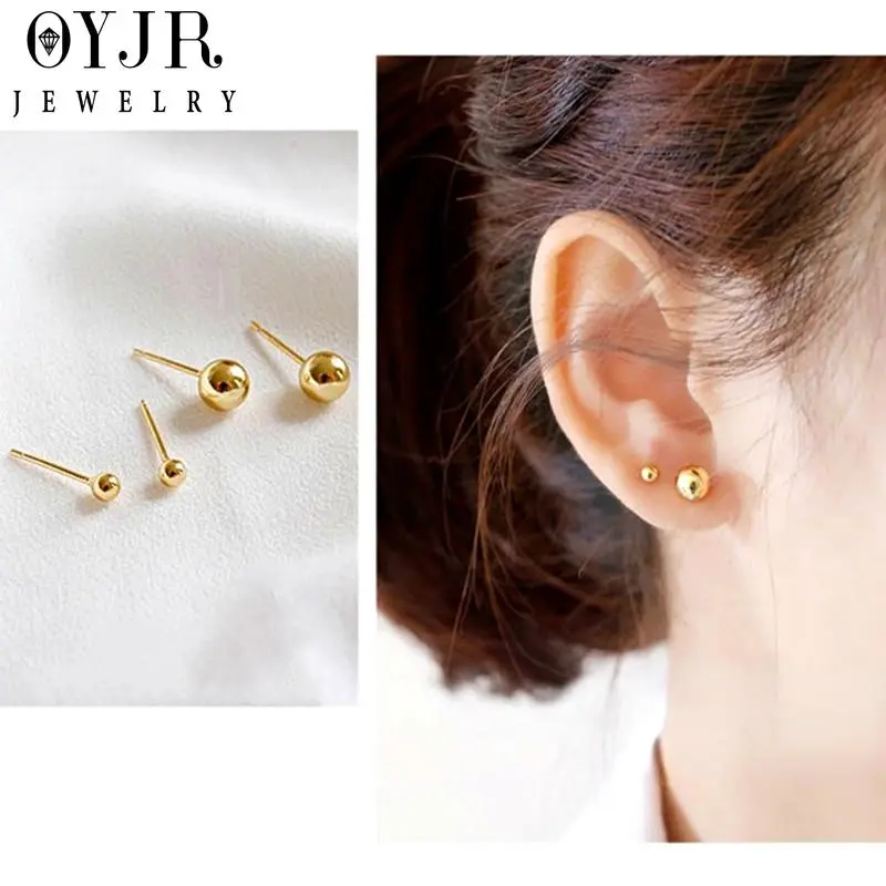 OYJR Ladies personality titanium stainless design round ball shape simple gentle 0