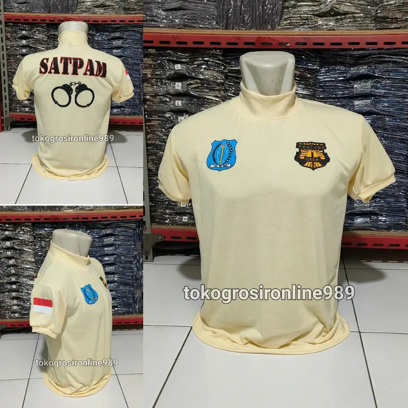 Kaos satpam gada pratama warna cream model kerah tinggi Distro Pria Distro Pria 0