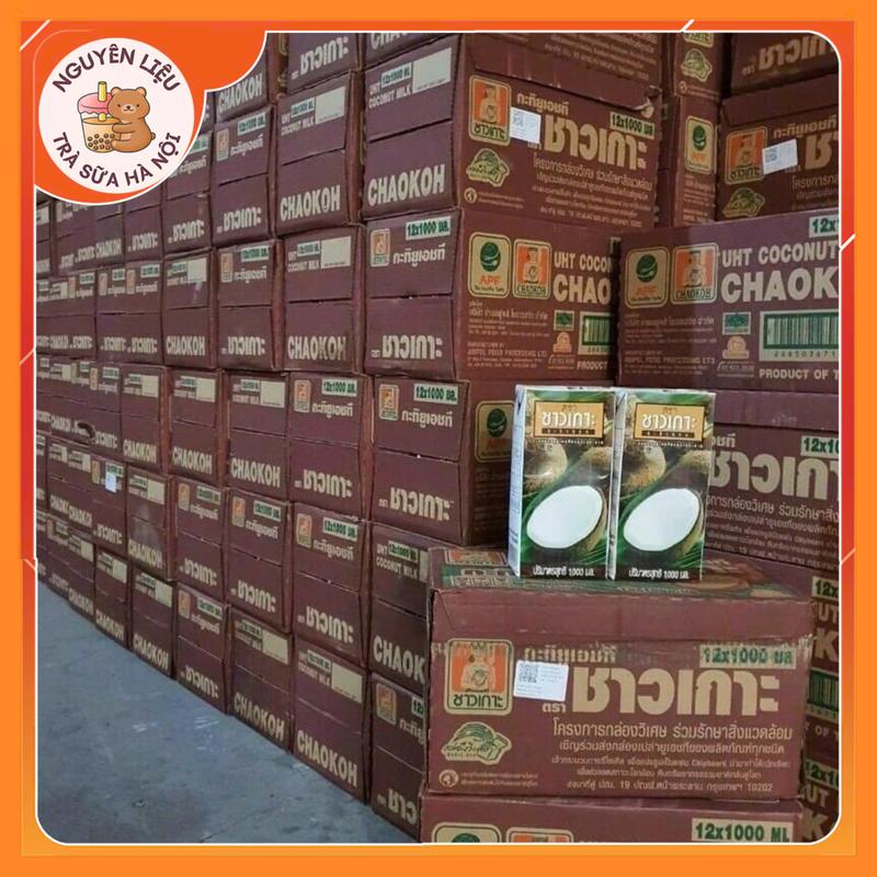 Sỉ 1 thùng 12 Hộp Nước Cốt Dừa Thái Lan Chaokoh Loại Hộp Giấy 1 Lít