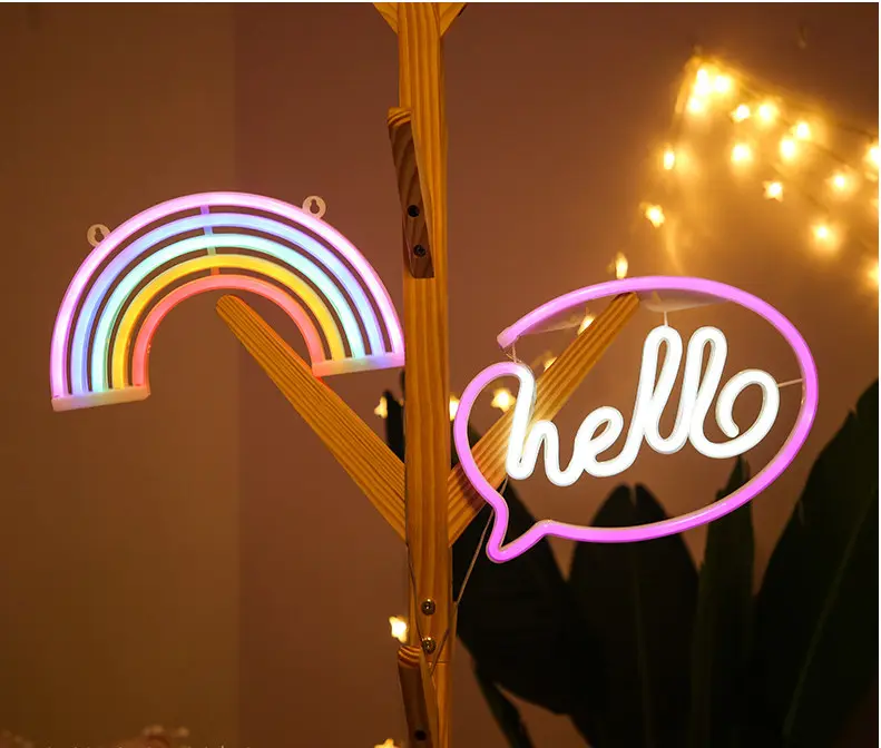 Đèn neon treo tường dùng USB và Pin Decor phòng ngủ, đèn led, đèn led neon, đèn trang trí phòng ngủ, đèn led đẹp 1