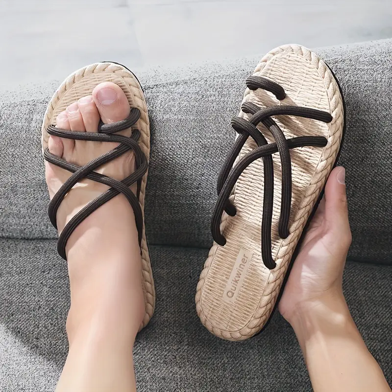 Men's Cross Strap Beach Sandals - Non-Slip Toe Loop Design for Outdoor Wear 3